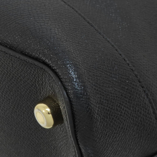 COACH Tote Bag F57524 leather black logo 2WAY