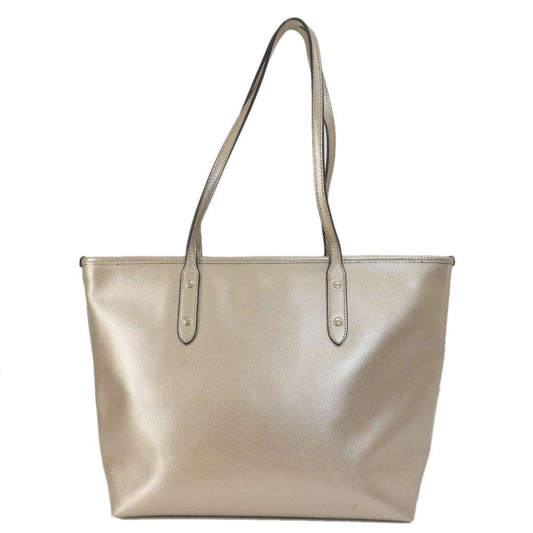 COACH Tote Bag F56129 leather gold logo Women Used Authentic