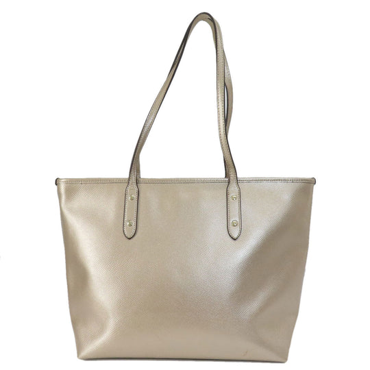 COACH Tote Bag F56129 leather gold logo Women Used Authentic