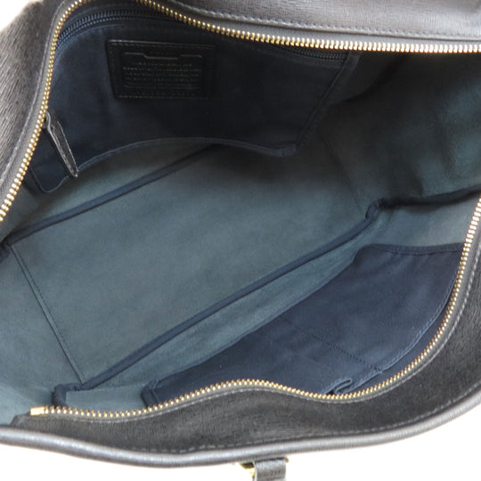 COACH Tote Bag 23576 leather black logo Women Used Authentic