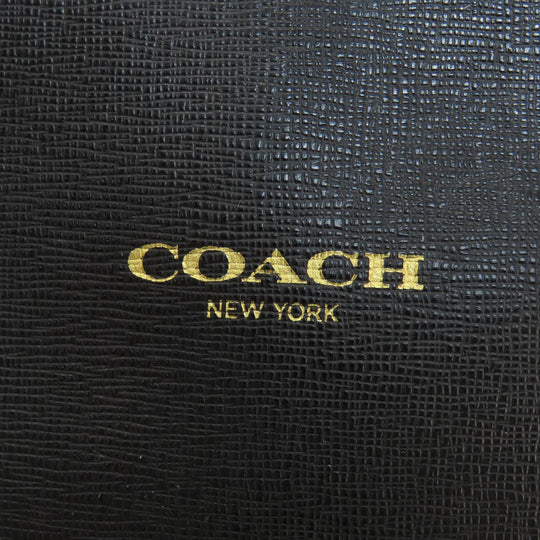 COACH Tote Bag 23576 leather black logo Women Used Authentic