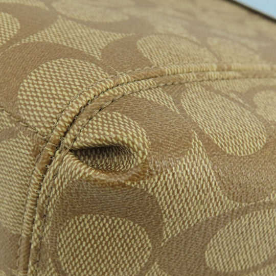 COACH Handbag F26139 PVC, Leather Brown Signature 2WAY Women Used Authentic