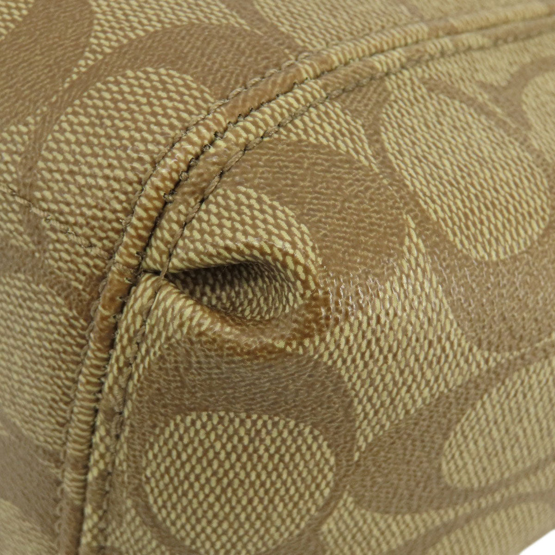 COACH Handbag F26139 PVC, Leather Brown Signature 2WAY Women Used Authentic