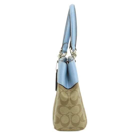 COACH Handbag F26139 PVC, Leather Brown Signature 2WAY Women Used Authentic