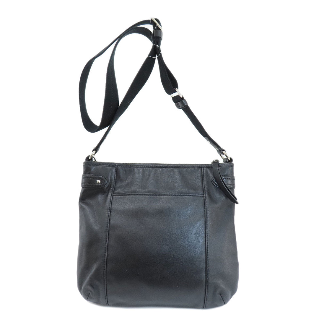 COACH Shoulder Bag F23948 leather black logo Women Used Authentic