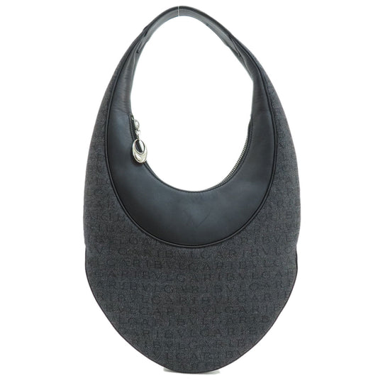 BVLGARI Shoulder Bag denim black O Bag Logomania