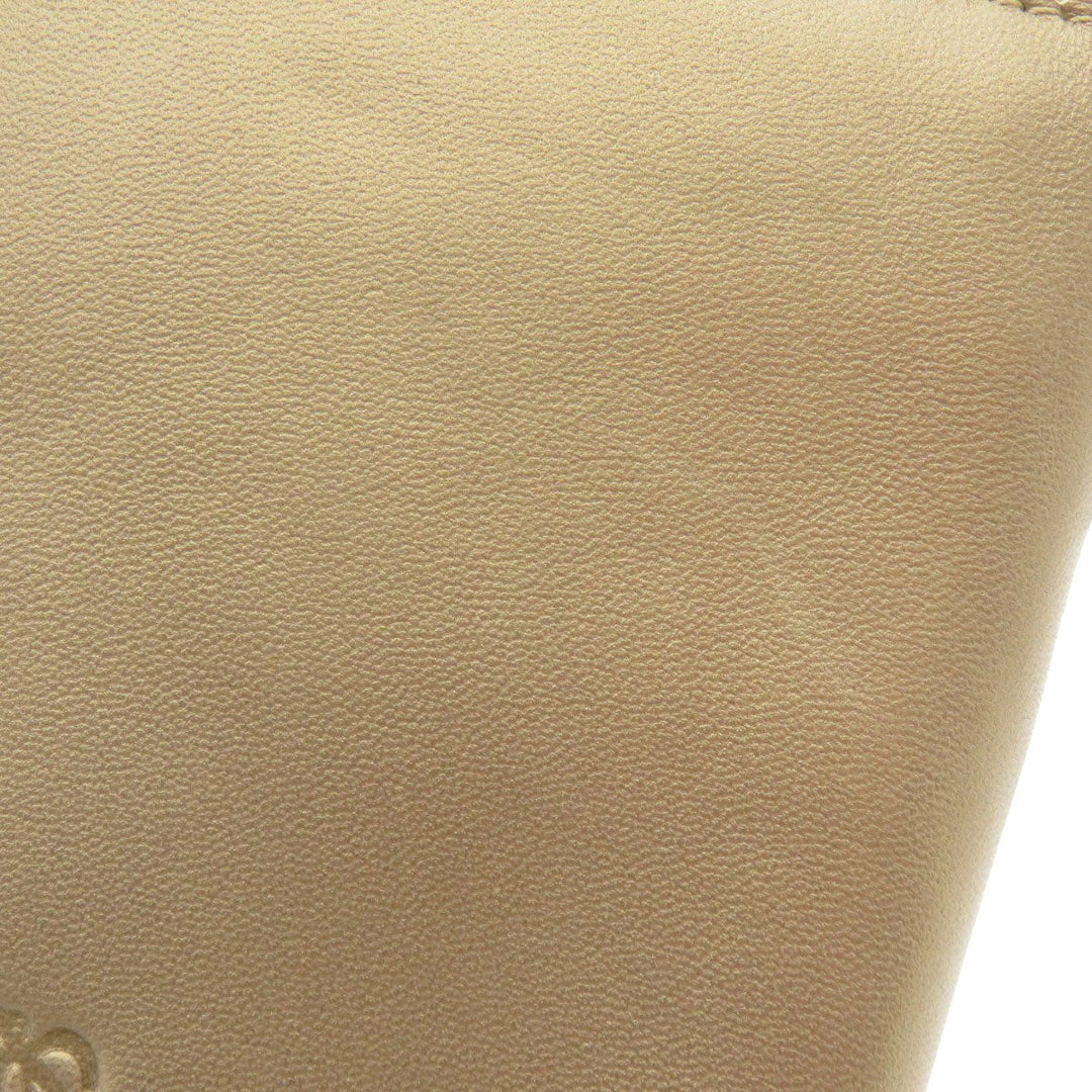 LOEWE Long Wallet Purse lambskin gold anagram Women Used Authentic