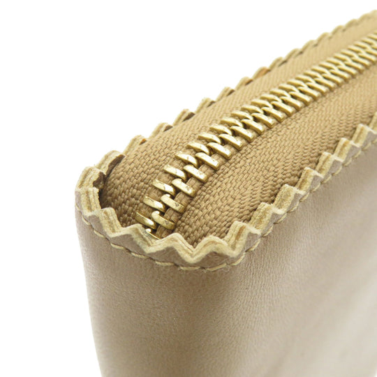 LOEWE Long Wallet Purse lambskin gold anagram Women Used Authentic