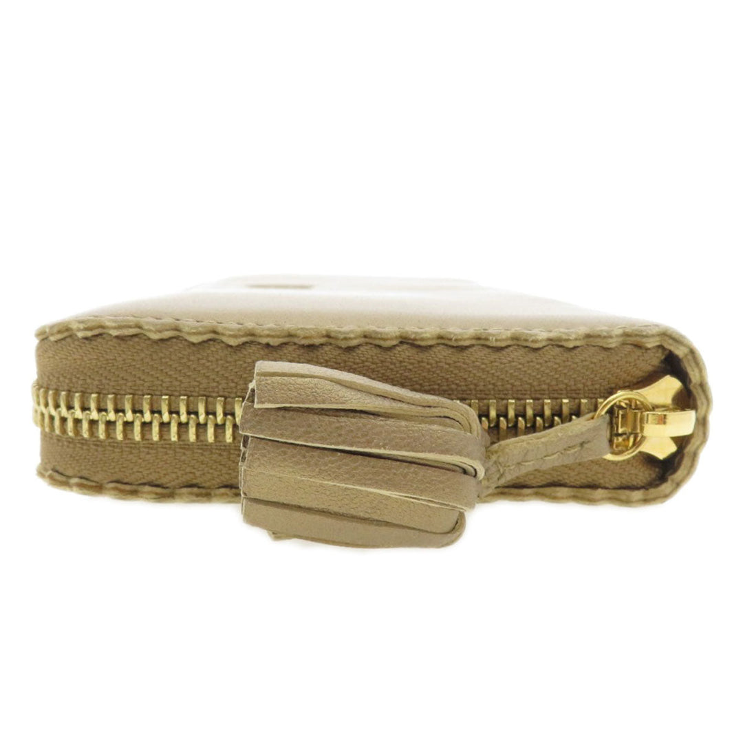 LOEWE Long Wallet Purse lambskin gold anagram Women Used Authentic