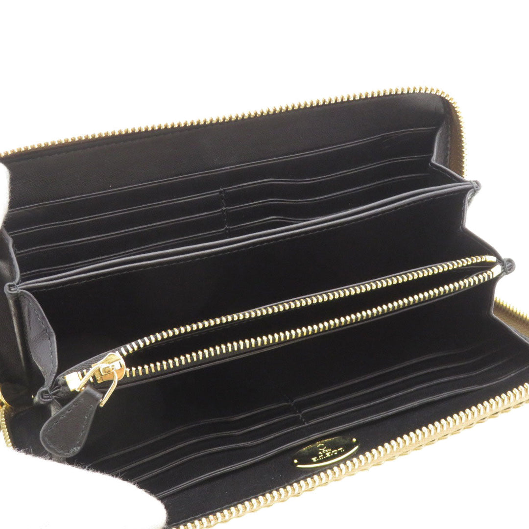 LOEWE Long Wallet Purse lambskin gold anagram Women Used Authentic