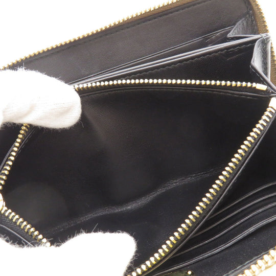 LOEWE Long Wallet Purse lambskin gold anagram Women Used Authentic