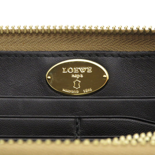 LOEWE Long Wallet Purse lambskin gold anagram Women Used Authentic