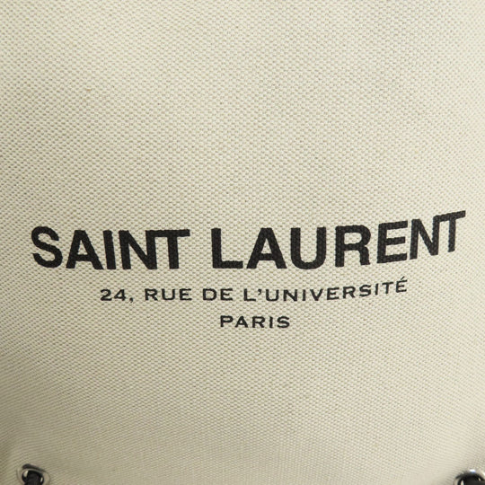 SAINT LAURENT Shoulder Bag canvas beige University Flat 2WAY Women Used Authentic