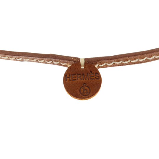 HERMES Necklace Buffalo horn beige Om PM Women Used Authentic