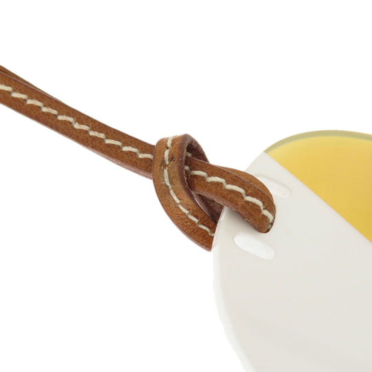 HERMES Necklace Buffalo horn beige Om PM Women Used Authentic