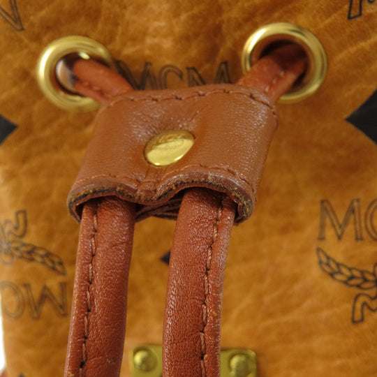 MCM Shoulder Bag PVC Brown logo drawstringShoulder