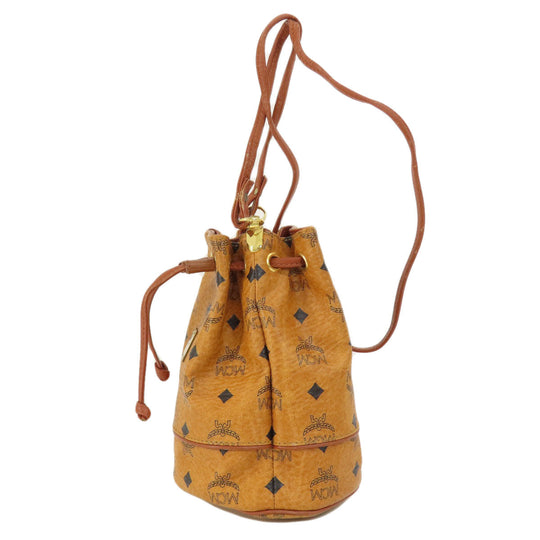 MCM Shoulder Bag PVC Brown logo drawstringShoulder