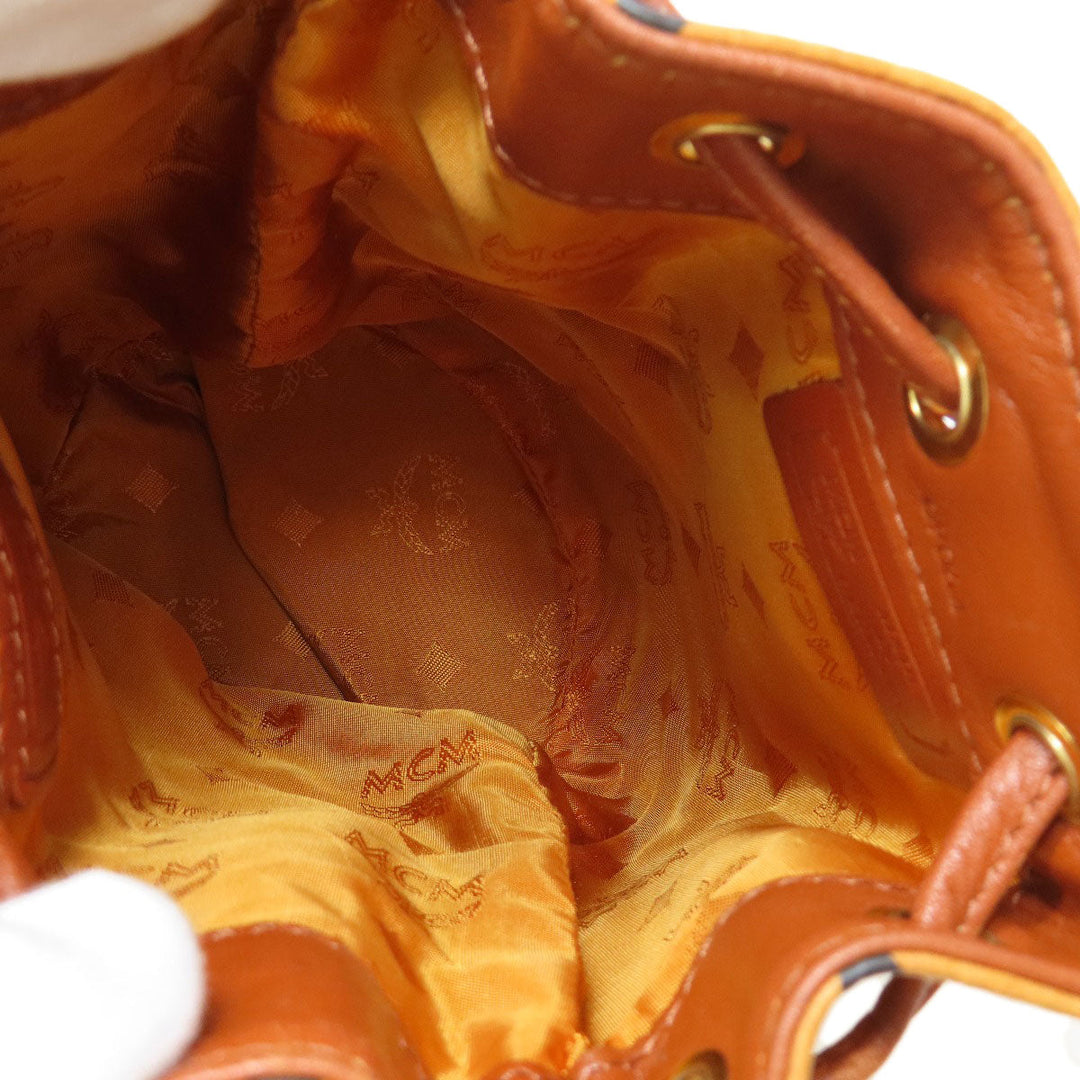 MCM Shoulder Bag PVC Brown logo drawstringShoulder