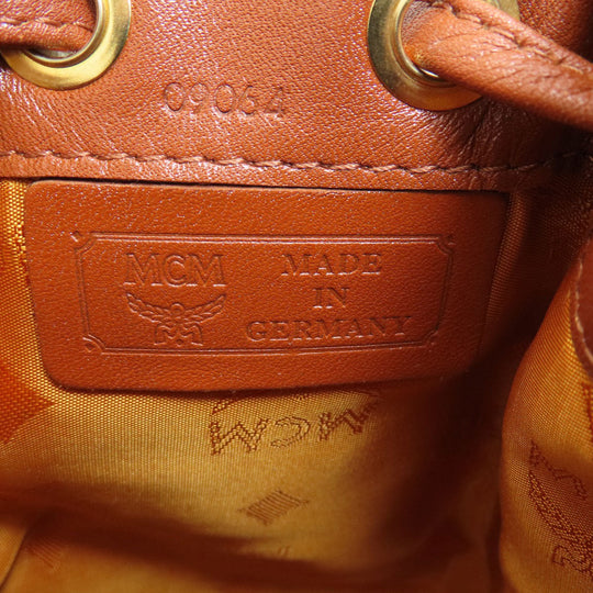 MCM Shoulder Bag PVC Brown logo drawstringShoulder