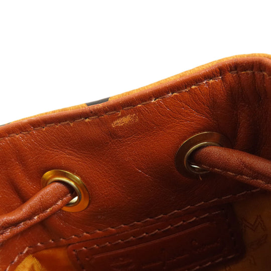 MCM Shoulder Bag PVC Brown logo drawstringShoulder