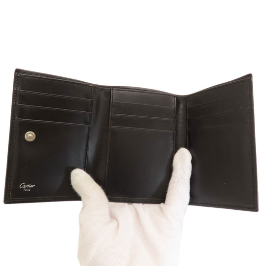 CARTIER Bifold Wallet leather Brown Three-fold wallet mens(Unisex) Used Authentic