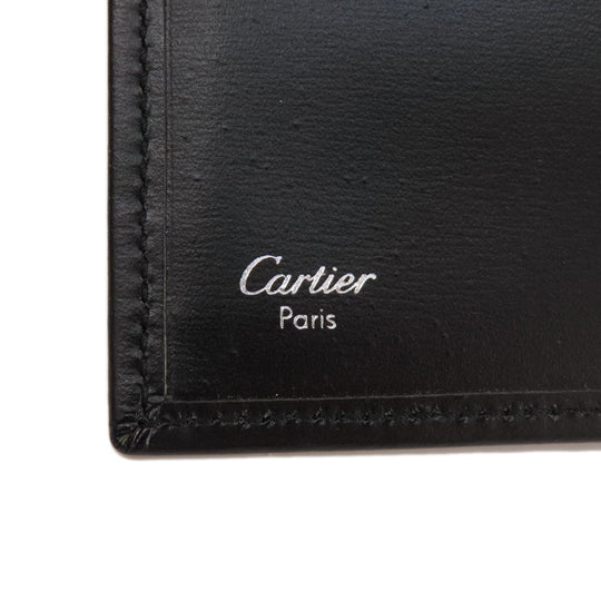 CARTIER Bifold Wallet leather Brown Three-fold wallet mens(Unisex) Used Authentic
