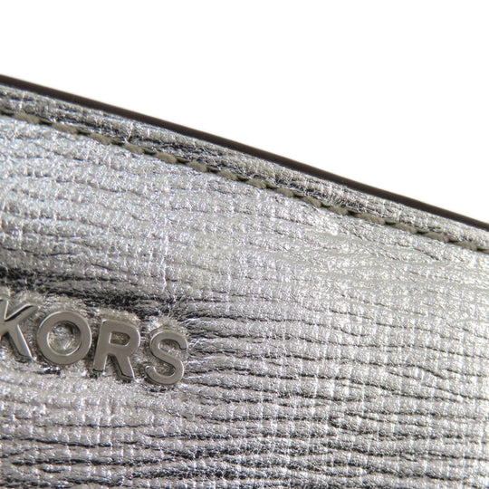 MICHAEL KORS Shoulder Bag leather Silver logo Women Used Authentic