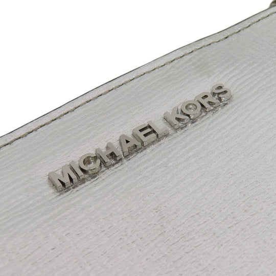 MICHAEL KORS Shoulder Bag leather Silver logo Women Used Authentic