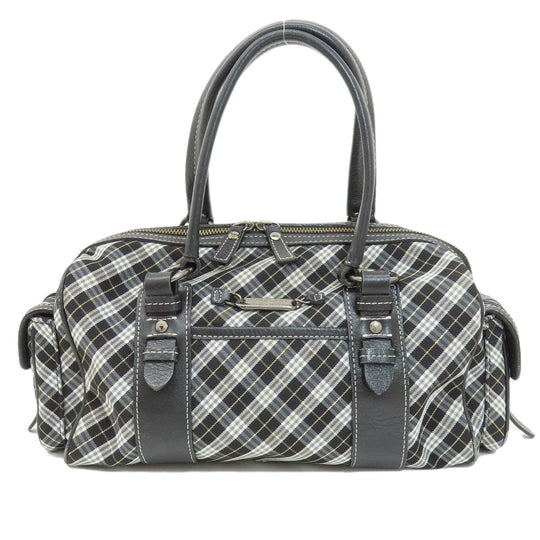 BURBERRY Handbag canvas black Blue label Women Used Authentic