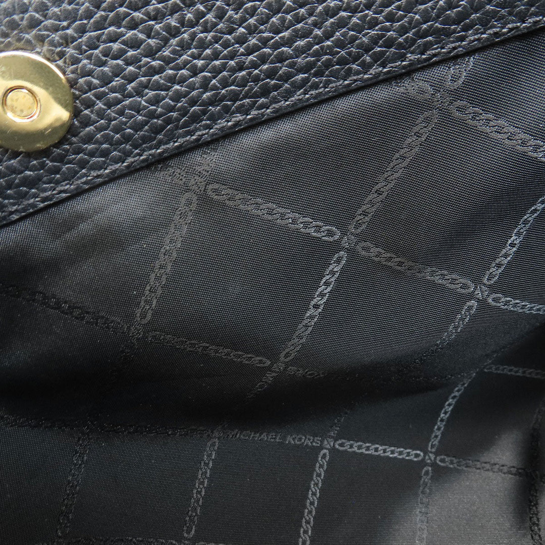 MICHAEL KORS Tote Bag leather black logoMetal 2WAY Women Used Authentic