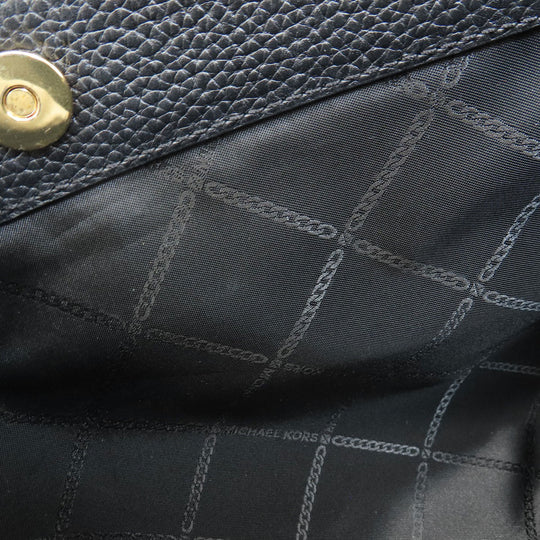 MICHAEL KORS Tote Bag leather black logoMetal 2WAY Women Used Authentic