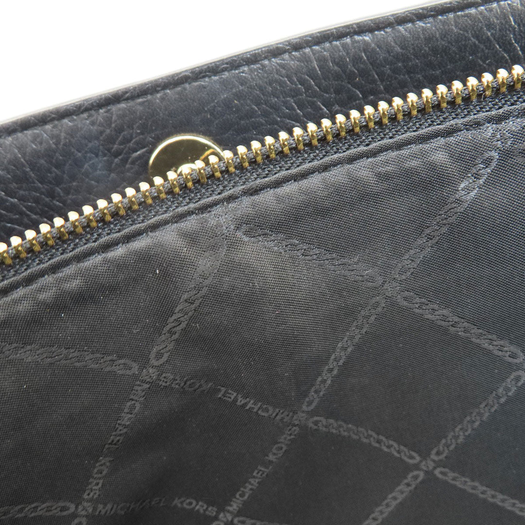 MICHAEL KORS Tote Bag leather black logoMetal 2WAY Women Used Authentic