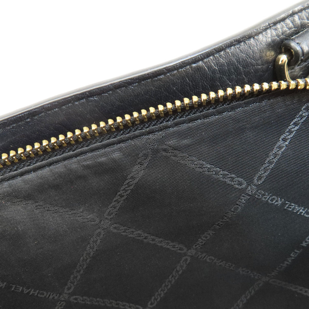 MICHAEL KORS Tote Bag leather black logoMetal 2WAY Women Used Authentic