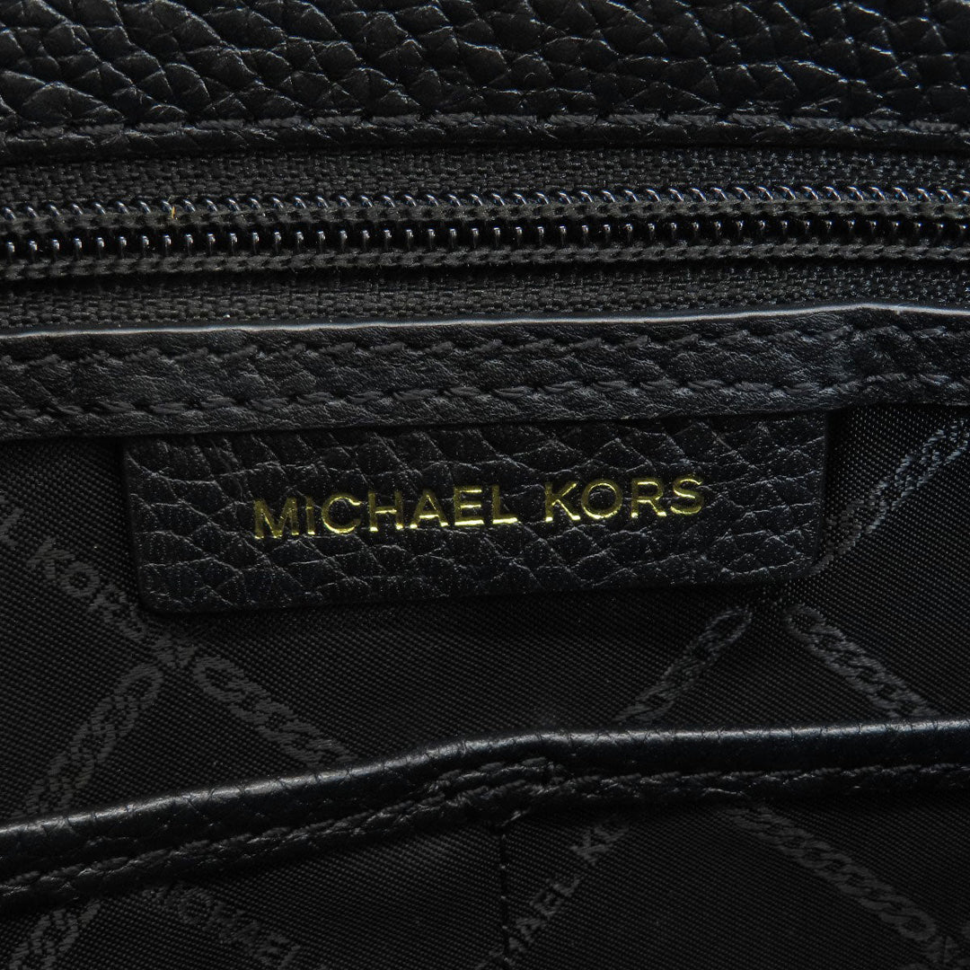 MICHAEL KORS Tote Bag leather black logoMetal 2WAY Women Used Authentic