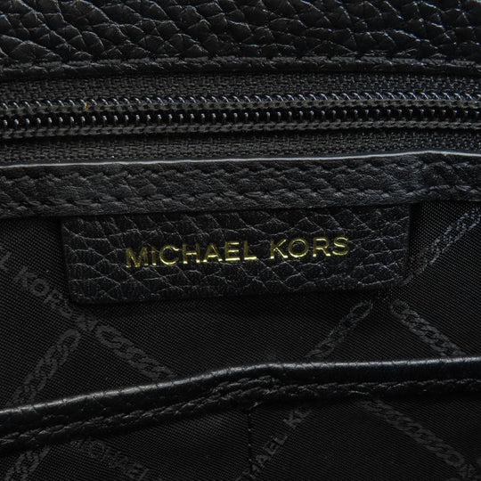 MICHAEL KORS Tote Bag leather black logoMetal 2WAY Women Used Authentic