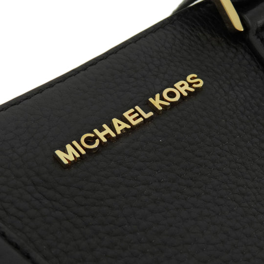 MICHAEL KORS Tote Bag leather black logoMetal 2WAY Women Used Authentic