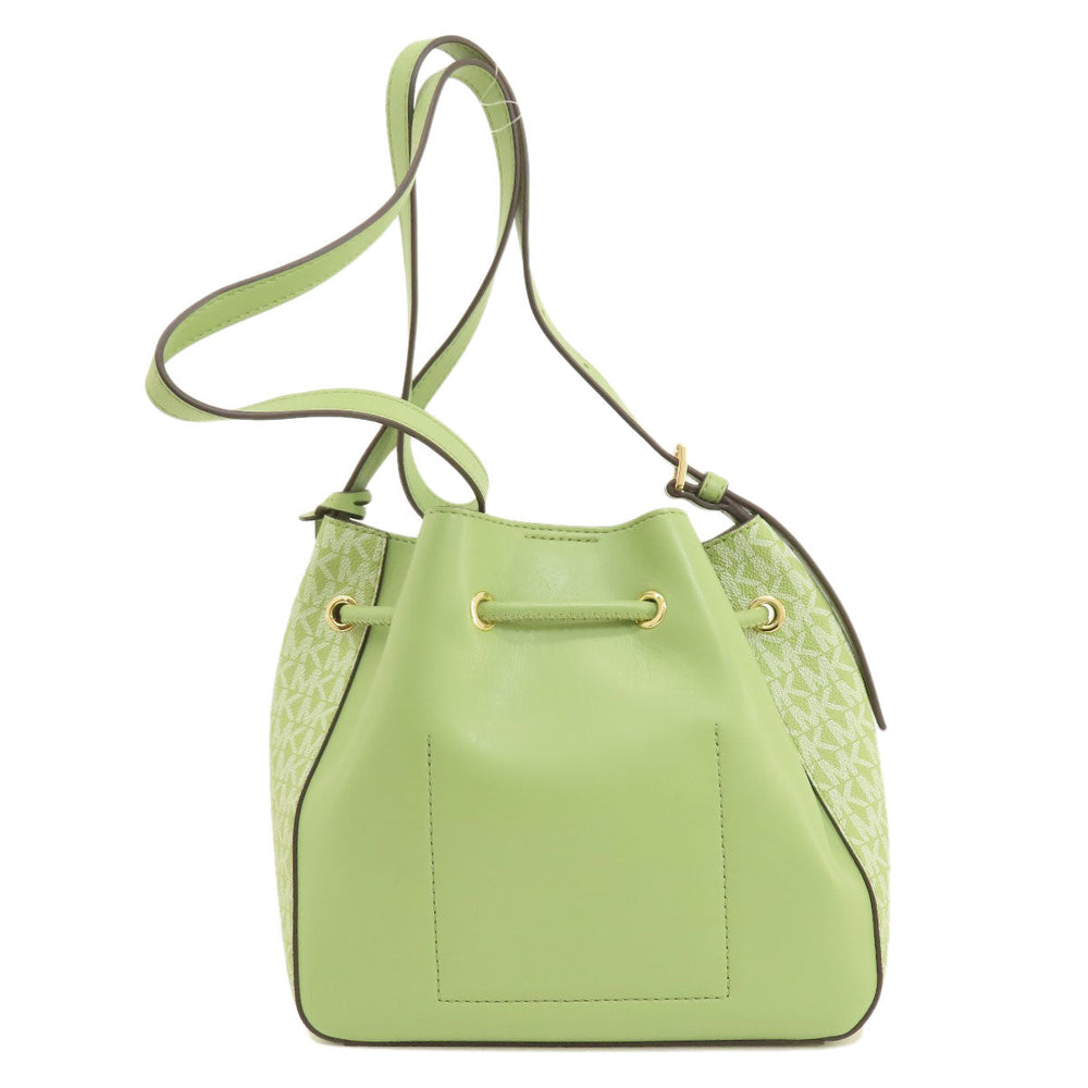 MICHAEL KORS Shoulder Bag PVC green MK signature Women Used Authentic