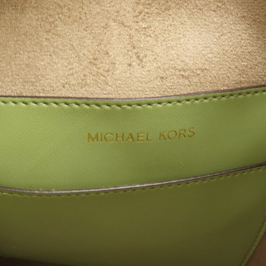 MICHAEL KORS Shoulder Bag PVC green MK signature Women Used Authentic