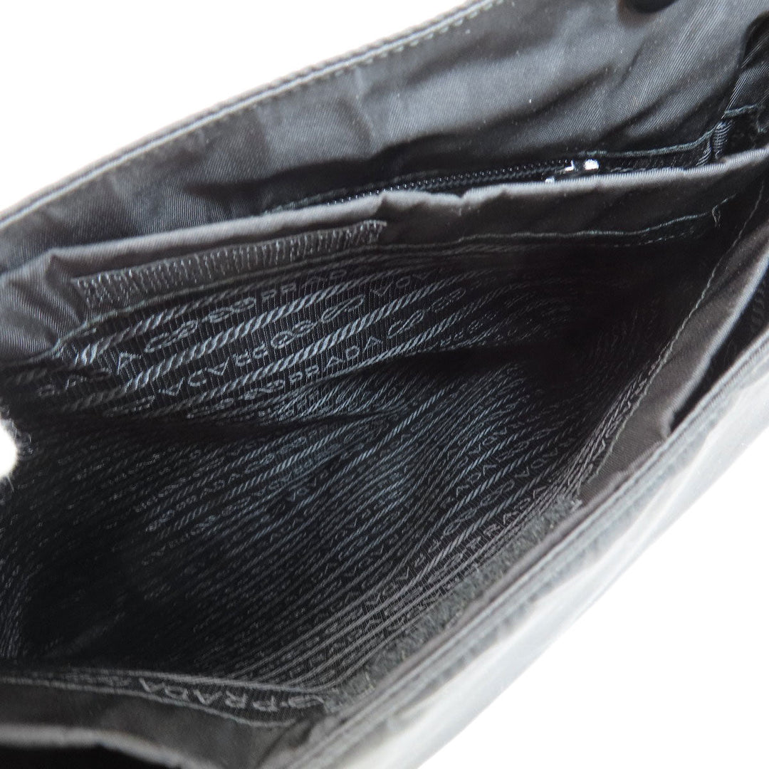 PRADA Tote Bag Nylon black logoMetal Women Used Authentic