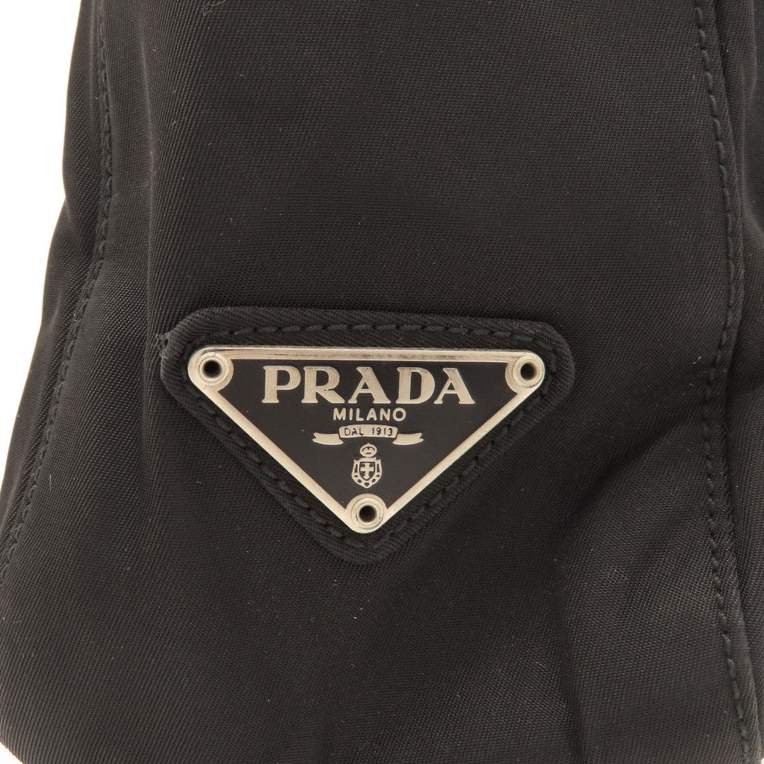 PRADA Tote Bag Nylon black logoMetal Women Used Authentic