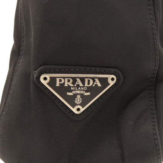 PRADA Tote Bag Nylon black logoMetal Women Used Authentic