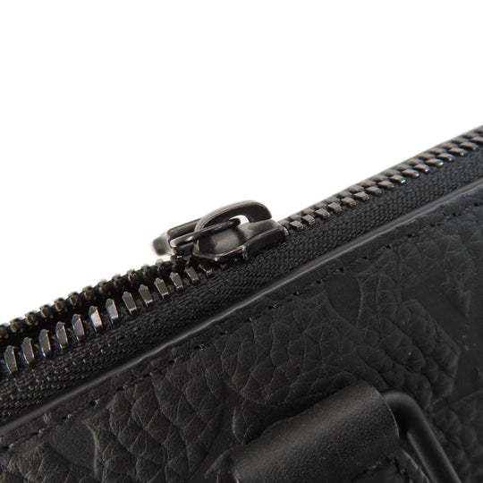LOUIS VUITTON Handbag M46456 Ann Platt black Sac Plat Cross Noir Women Used Authentic