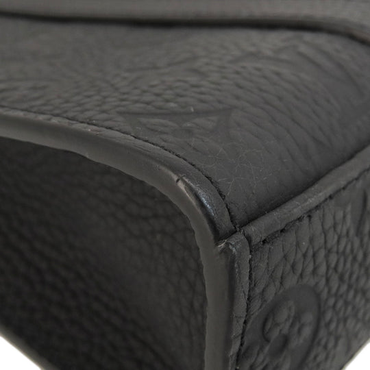 LOUIS VUITTON Handbag M46456 Ann Platt black Sac Plat Cross Noir Women Used Authentic