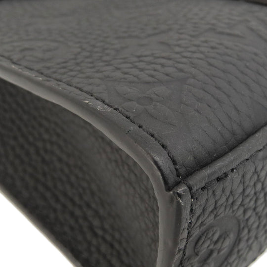 LOUIS VUITTON Handbag M46456 Ann Platt black Sac Plat Cross Noir Women Used Authentic