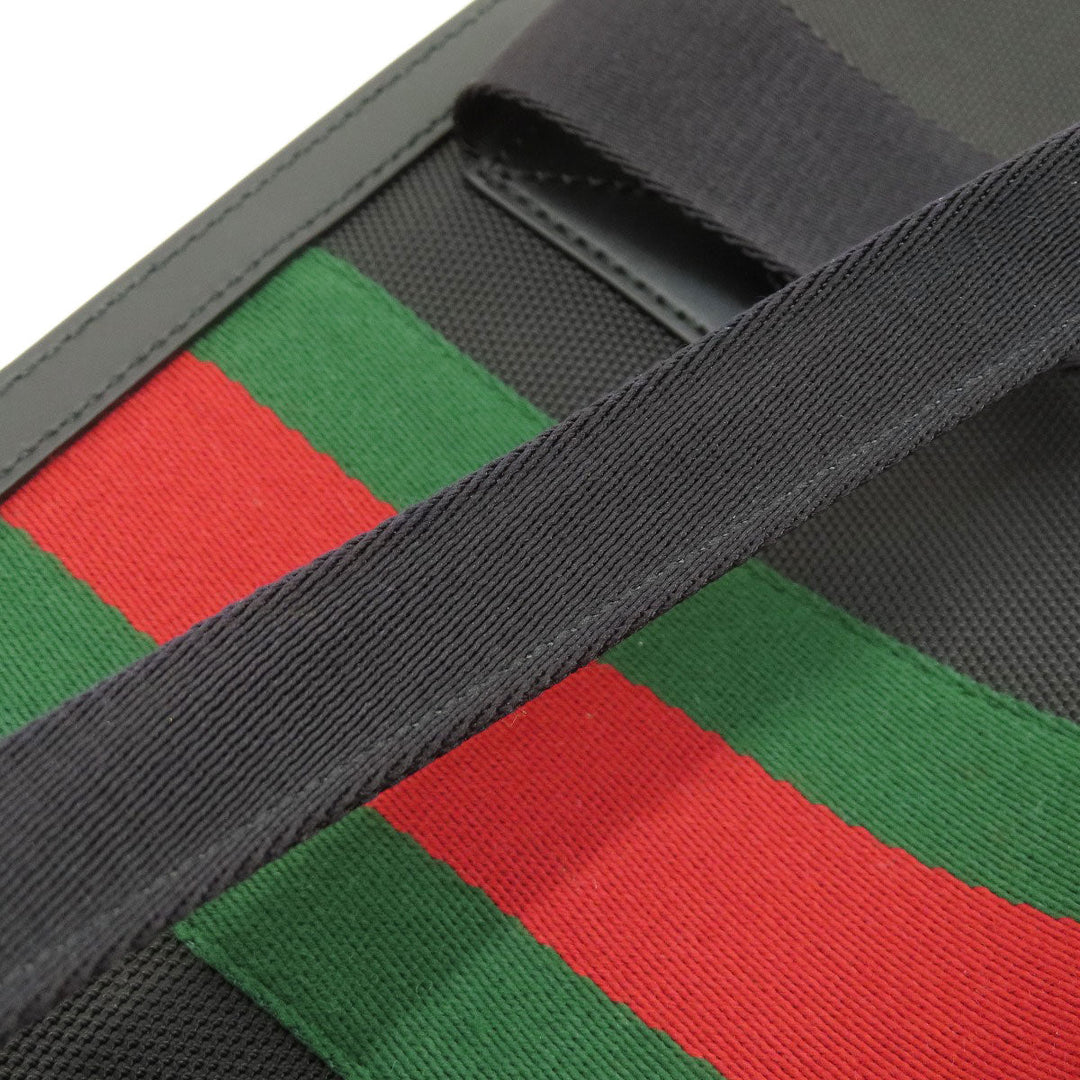 GUCCI Tote Bag 631245 canvas black Sherry line outlet Women Used Authentic