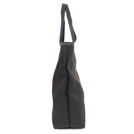 GUCCI Tote Bag 631245 canvas black Sherry line outlet Women Used Authentic