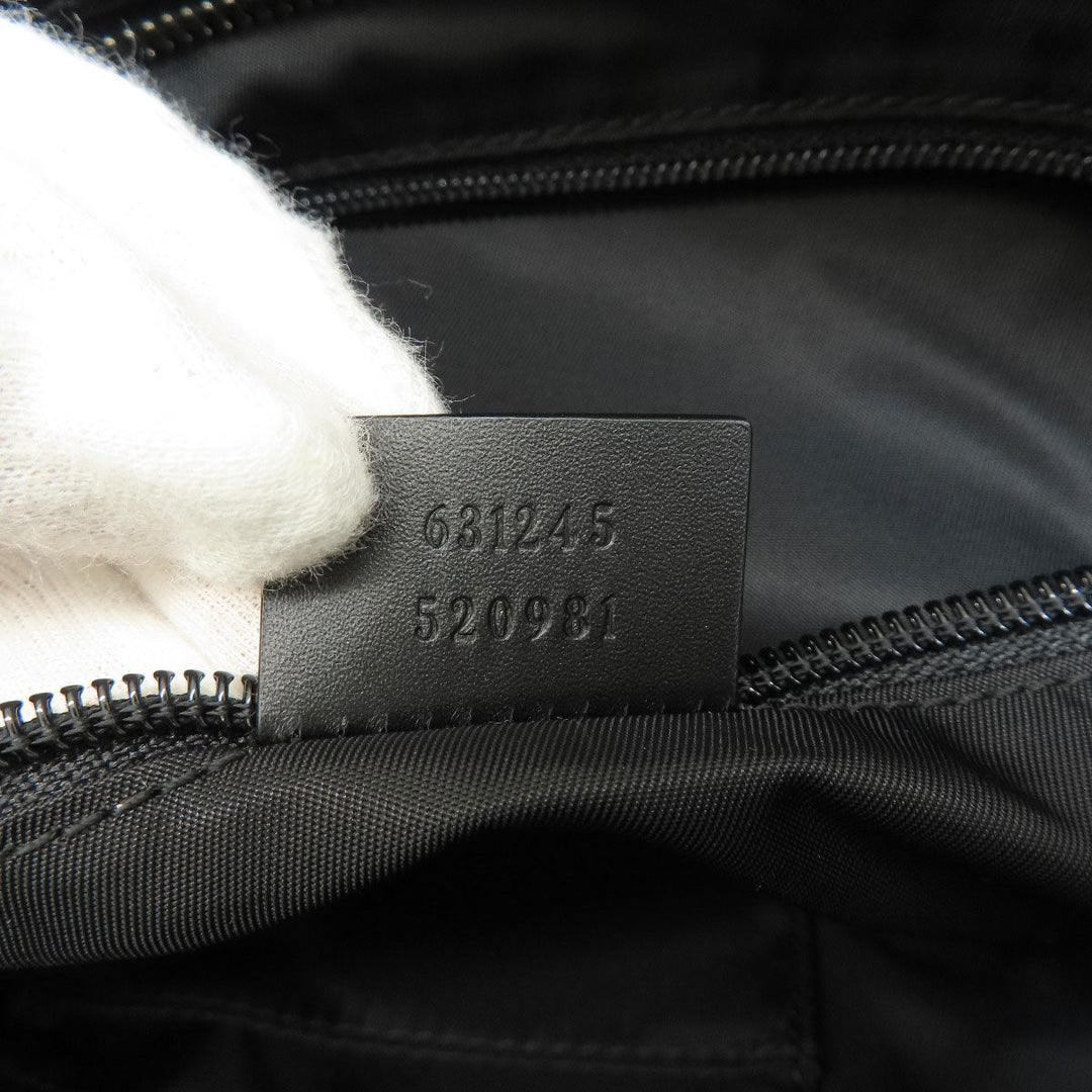GUCCI Tote Bag 631245 canvas black Sherry line outlet Women Used Authentic