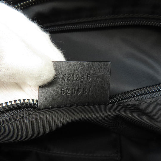 GUCCI Tote Bag 631245 canvas black Sherry line outlet Women Used Authentic