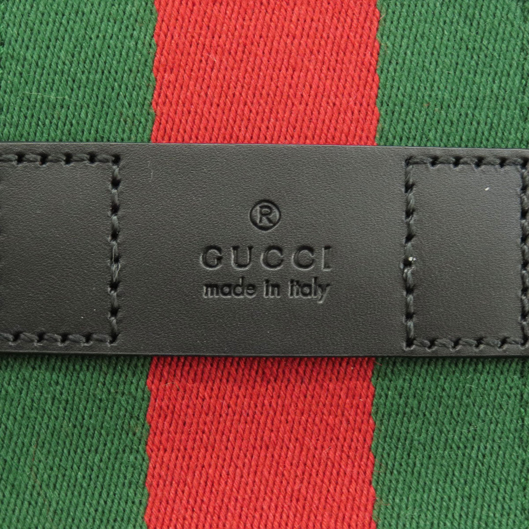 GUCCI Tote Bag 631245 canvas black Sherry line outlet Women Used Authentic