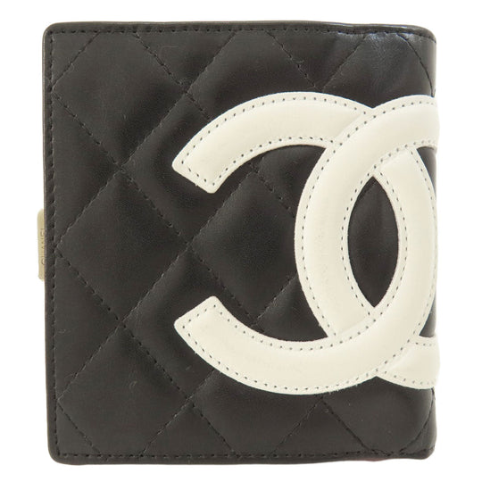 CHANEL Bifold Wallet Calfskin black Cambon Line SilverMetal